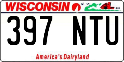 WI license plate 397NTU