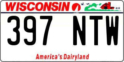 WI license plate 397NTW