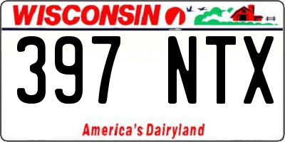 WI license plate 397NTX