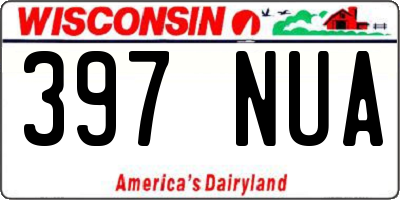 WI license plate 397NUA