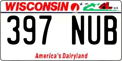 WI license plate 397NUB