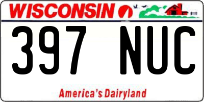 WI license plate 397NUC