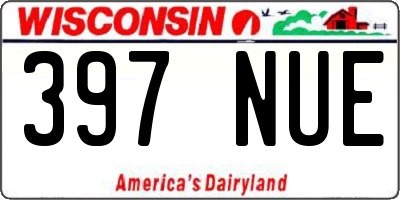 WI license plate 397NUE
