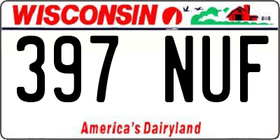 WI license plate 397NUF