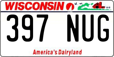 WI license plate 397NUG