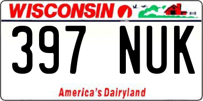 WI license plate 397NUK