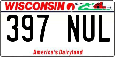 WI license plate 397NUL