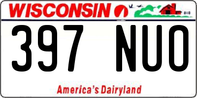 WI license plate 397NUO