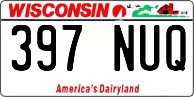 WI license plate 397NUQ