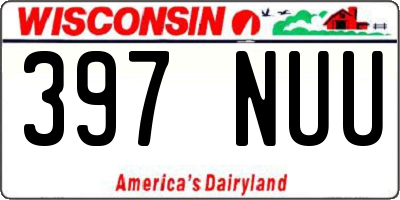 WI license plate 397NUU