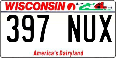 WI license plate 397NUX