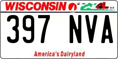WI license plate 397NVA