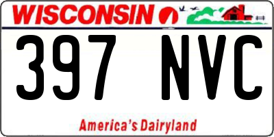 WI license plate 397NVC