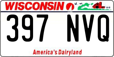 WI license plate 397NVQ