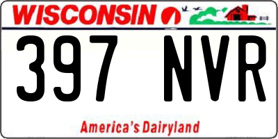 WI license plate 397NVR