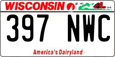 WI license plate 397NWC