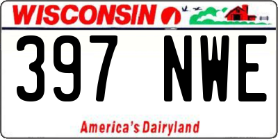 WI license plate 397NWE