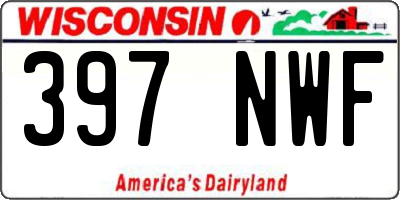 WI license plate 397NWF