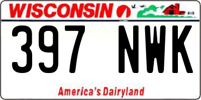 WI license plate 397NWK