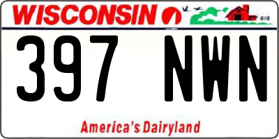 WI license plate 397NWN