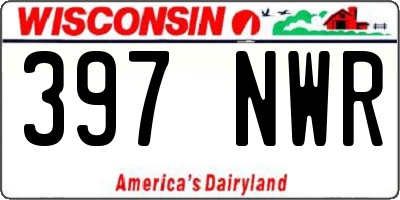 WI license plate 397NWR