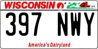 WI license plate 397NWY