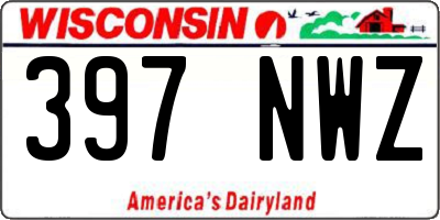 WI license plate 397NWZ