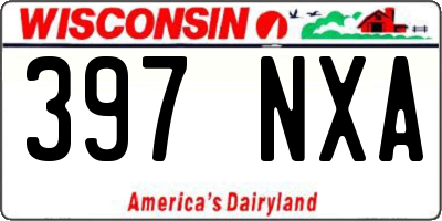 WI license plate 397NXA