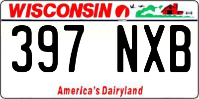 WI license plate 397NXB