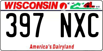 WI license plate 397NXC