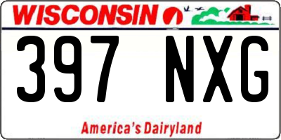 WI license plate 397NXG