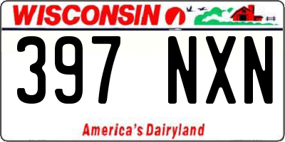 WI license plate 397NXN