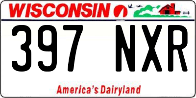 WI license plate 397NXR