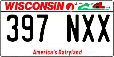 WI license plate 397NXX