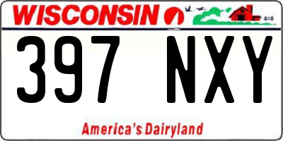 WI license plate 397NXY