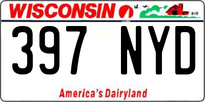 WI license plate 397NYD