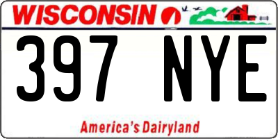 WI license plate 397NYE