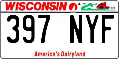 WI license plate 397NYF