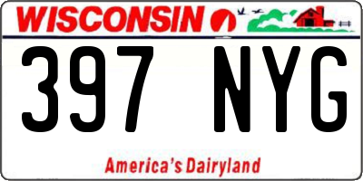WI license plate 397NYG