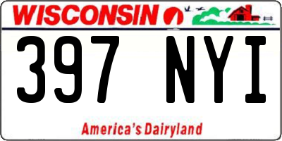 WI license plate 397NYI