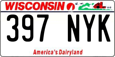 WI license plate 397NYK