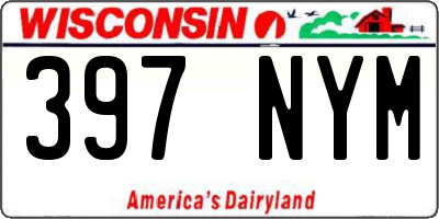 WI license plate 397NYM