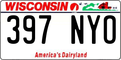 WI license plate 397NYO