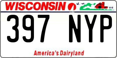 WI license plate 397NYP