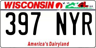 WI license plate 397NYR