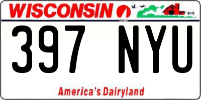 WI license plate 397NYU