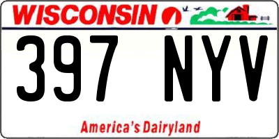 WI license plate 397NYV