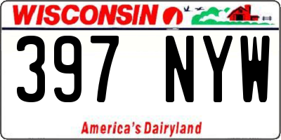 WI license plate 397NYW
