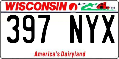 WI license plate 397NYX
