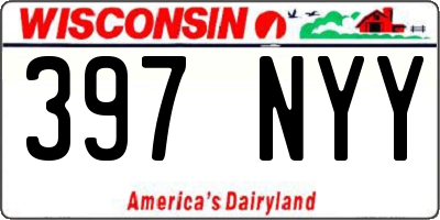 WI license plate 397NYY